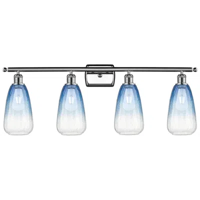 Innovations Lighting Ballston Brookhaven Almond 36"w 4-lt Chrome Vanity W/ Sapphire Shade