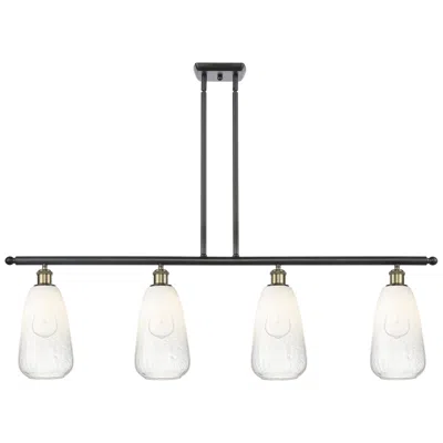 Innovations Lighting Ballston Brookhaven Almond 48"w 4-lt Black Brass Stem Island W/ Opal Shade