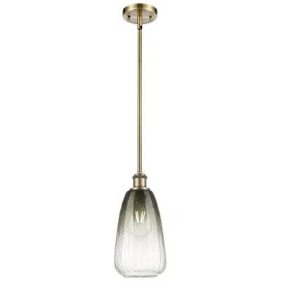 Innovations Lighting Ballston Brookhaven Almond 6"w Brass Stem Mini Pendant W/ Slate Shade