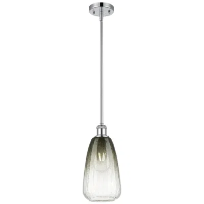 Innovations Lighting Ballston Brookhaven Almond 6"w Chrome Stem Mini Pendant W/ Slate Shade