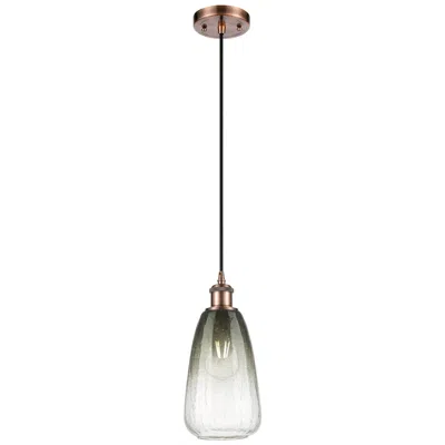 Innovations Lighting Ballston Brookhaven Almond 6"w Copper Cord Mini Pendant W/ Slate Shade