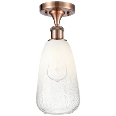 Innovations Lighting Ballston Brookhaven Almond 6"w Copper Semi.flush Mount W/ Opal Shade