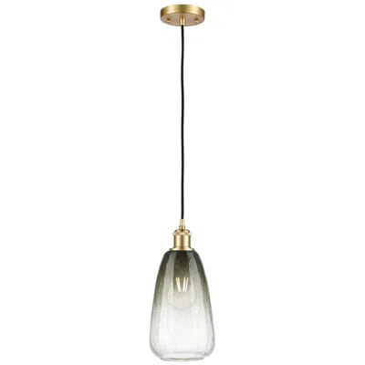 Innovations Lighting Ballston Brookhaven Almond 6"w Gold Cord Mini Pendant W/ Slate Shade