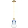 Innovations Lighting Ballston Brookhaven Almond 6"w Gold Stem Pendant W/ Sapphire Shade In Blue