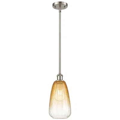 Innovations Lighting Ballston Brookhaven Almond 6"w Nickel Stem Pendant W/ Amber Shade