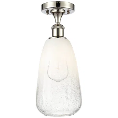 Innovations Lighting Ballston Brookhaven Almond 6"w Polished Nickel Semi-flush W/ Opal Shade