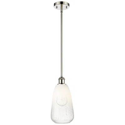 Innovations Lighting Ballston Brookhaven Almond 6"w Polished Nickel Stem Pendant W/ Opal Shade