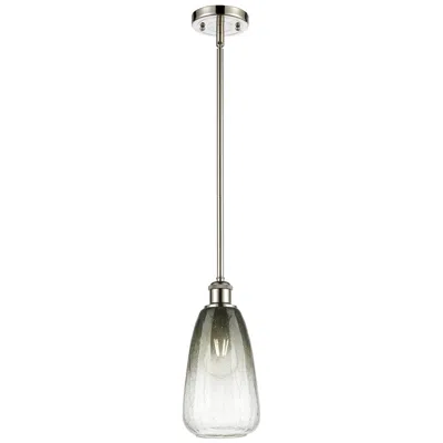 Innovations Lighting Ballston Brookhaven Almond 6"w Polished Nickel Stem Pendant W/ Slate Shade