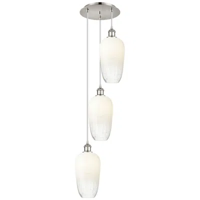 Innovations Lighting Ballston Brookhaven Flute 14"w 3-lt Polish Nickel Cord Pendant W/ Opal