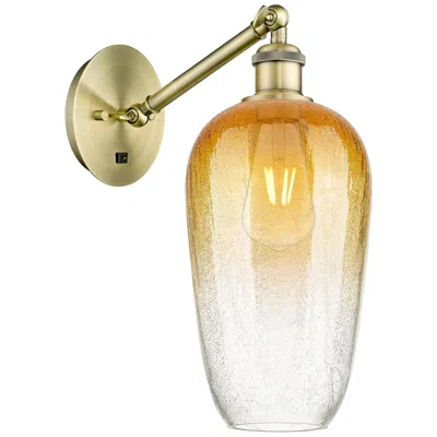 Innovations Lighting Ballston Brookhaven Flute 15"h Brass Swivel Sconce With Amber Shade