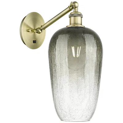 Innovations Lighting Ballston Brookhaven Flute 15"h Brass Swivel Sconce With Slate Shade