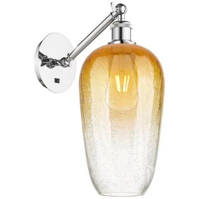 Innovations Lighting Ballston Brookhaven Flute 15"h Chrome Swivel Sconce W/ Amber Shade