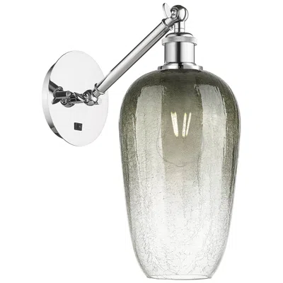 Innovations Lighting Ballston Brookhaven Flute 15"h Chrome Swivel Sconce W/ Slate Shade