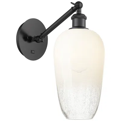 Innovations Lighting Ballston Brookhaven Flute 15"h Matte Black Swivel Sconce W/ Opal Shade