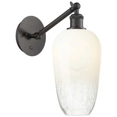 Innovations Lighting Ballston Brookhaven Flute 15"h Oiled Bronze Swivel Sconce W/ Opal Shade In Multi