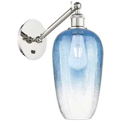 Innovations Lighting Ballston Brookhaven Flute 15"h Polished Nickel Swivel Sconce W/ Blue Shade