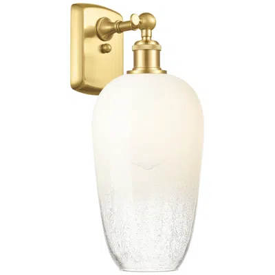 Innovations Lighting Ballston Brookhaven Flute 16" High Satin Gold Sconce With Opal Shade
