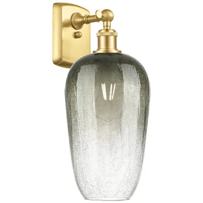 Innovations Lighting Ballston Brookhaven Flute 16" High Satin Gold Sconce With Slate Shade