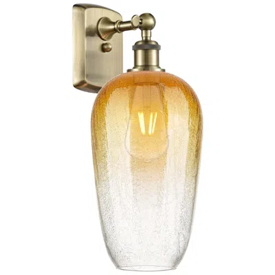Innovations Lighting Ballston Brookhaven Flute 16"h Antique Brass Sconce With Amber Shade