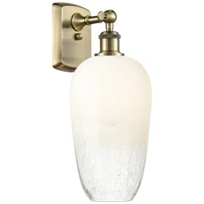 Innovations Lighting Ballston Brookhaven Flute 16"h Antique Brass Sconce With Opal Shade