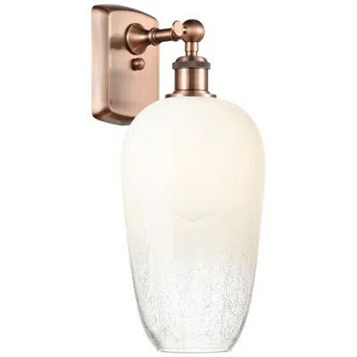 Innovations Lighting Ballston Brookhaven Flute 16"h Antique Copper Sconce With Opal Shade