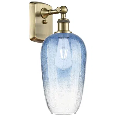 Innovations Lighting Ballston Brookhaven Flute 16"h Brass Sconce With Sapphire Blue Shade