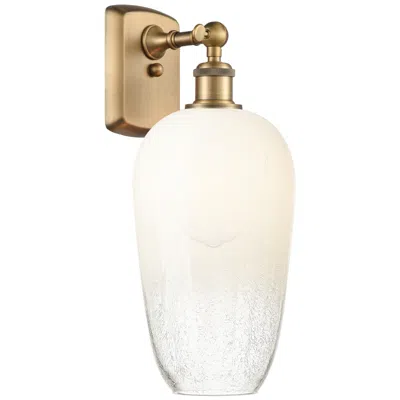 Innovations Lighting Ballston Brookhaven Flute 16"h Brushed Brass Sconce With Opal Shade