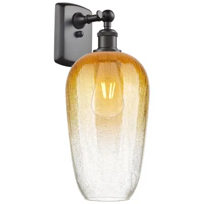 Innovations Lighting Ballston Brookhaven Flute 16"h Oil Rubbed Bronze Sconce W/ Amber Shade