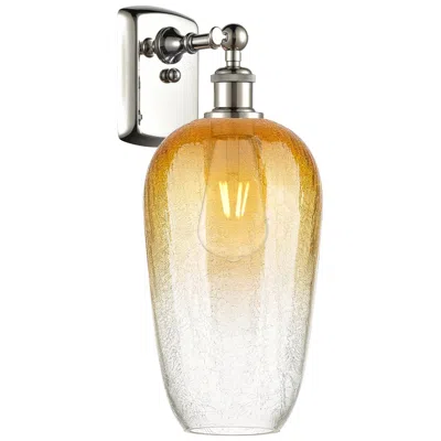 Innovations Lighting Ballston Brookhaven Flute 16"h Polished Nickel Sconce With Amber Shade