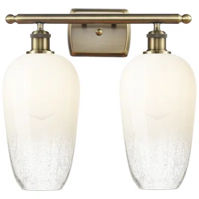 Innovations Lighting Ballston Brookhaven Flute 17"w 2 Light Brass Bath Light W/ Opal Shade