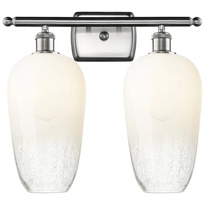 Innovations Lighting Ballston Brookhaven Flute 17"w 2 Light Nickel Bath Light W/ Opal Shade