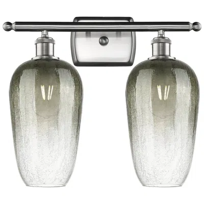 Innovations Lighting Ballston Brookhaven Flute 17"w 2-lt Nickel Bath Light W/ Slate Shade
