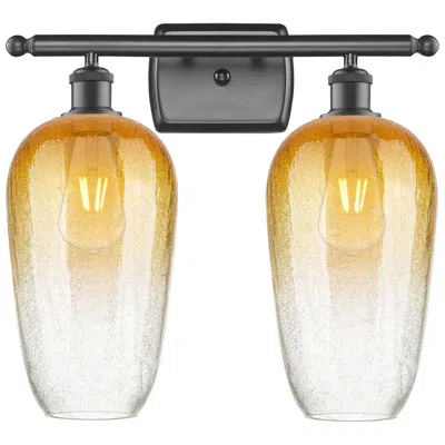 Innovations Lighting Ballston Brookhaven Flute 17"w 2-lt Oiled Bronze Vanity W/ Amber Shade