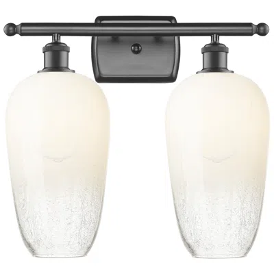Innovations Lighting Ballston Brookhaven Flute 17"w 2-lt Oiled Bronze Vanity W/ Opal Shade