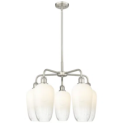 Innovations Lighting Ballston Brookhaven Flute 26"w 5-lt Satin Nickel Chandelier W/ Opal Shade