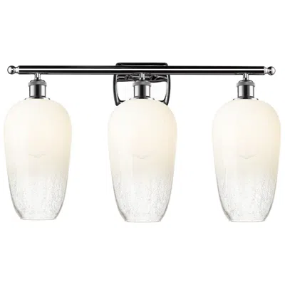 Innovations Lighting Ballston Brookhaven Flute 27"w 3 Light Chrome Bath Light W/ Opal Shade