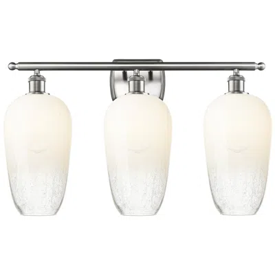 Innovations Lighting Ballston Brookhaven Flute 27"w 3 Light Nickel Bath Light W/ Opal Shade