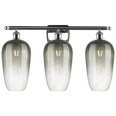 Innovations Lighting Ballston Brookhaven Flute 27"w 3-lt Chrome Bath Light W/ Slate Shade