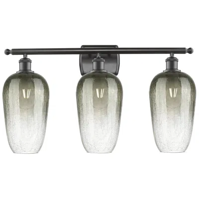 Innovations Lighting Ballston Brookhaven Flute 27"w 3-lt Oiled Bronze Vanity W/ Slate Shade
