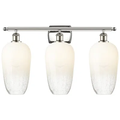 Innovations Lighting Ballston Brookhaven Flute 27"w 3-lt Polished Nickel Vanity W/ Opal Shade