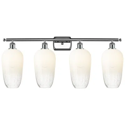 Innovations Lighting Ballston Brookhaven Flute 37"w 4 Light Chrome Bath Light W/ Opal Shade