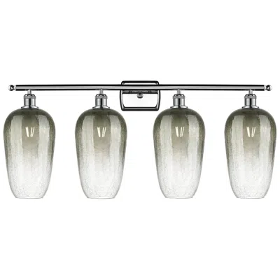 Innovations Lighting Ballston Brookhaven Flute 37"w 4 Light Chrome Vanity W/ Slate Shade