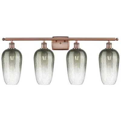 Innovations Lighting Ballston Brookhaven Flute 37"w 4 Light Copper Vanity W/ Slate Shade