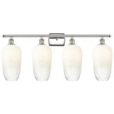Innovations Lighting Ballston Brookhaven Flute 37"w 4-lt Polished Nickel Vanity W/ Opal Shade