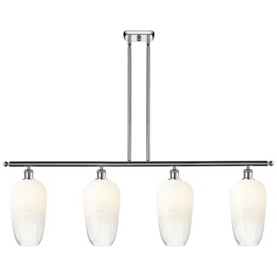 Innovations Lighting Ballston Brookhaven Flute 48"w 4-lt Chrome Stem Island Light W/ Opal Shade