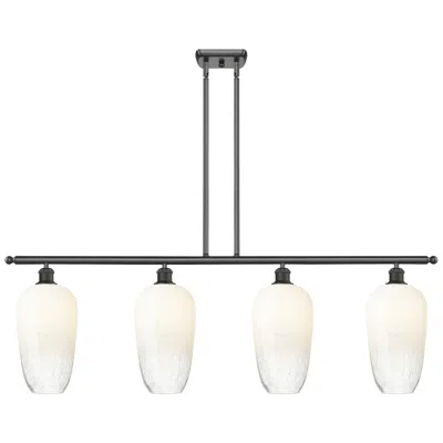 Innovations Lighting Ballston Brookhaven Flute 48"w 4-lt Oil Bronze Stem Island W/ Opal Shade