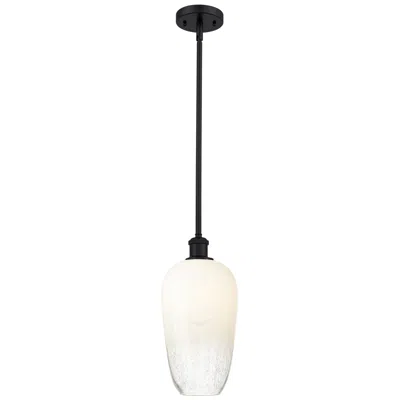 Innovations Lighting Ballston Brookhaven Flute 7"w Black Stem Mini Pendant W/ Opal Shade