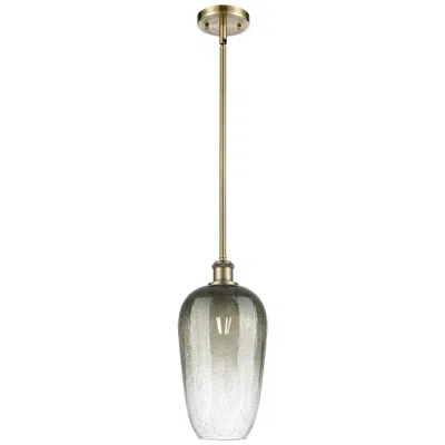 Innovations Lighting Ballston Brookhaven Flute 7"w Brass Stem Mini Pendant W/ Slate Shade