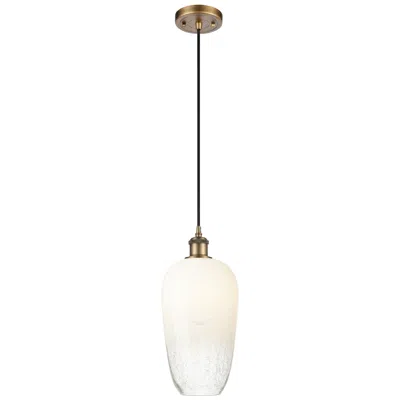 Innovations Lighting Ballston Brookhaven Flute 7"w Brushed Brass Cord Pendant W/ Opal Shade
