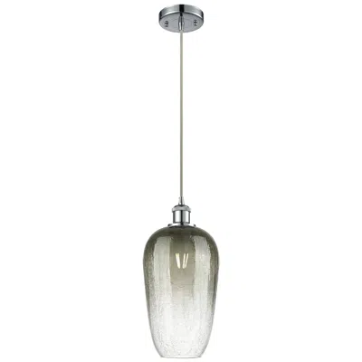 Innovations Lighting Ballston Brookhaven Flute 7"w Chrome Cord Mini Pendant W/ Slate Shade